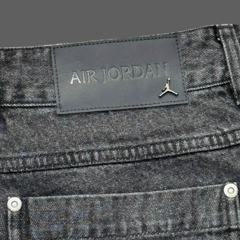 Nike Air Jordan Loose Fit Denim Pants Black Size 32 NWT